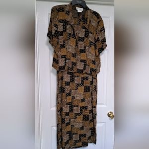 Karin Stevens vintage maxi patchwork print dress Size 18